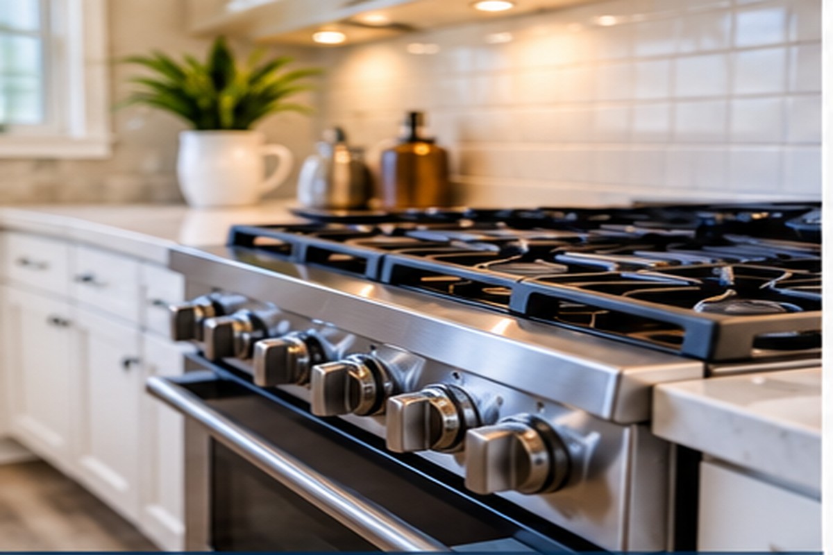 Detailed residential kitchen prepared after deep cleaning