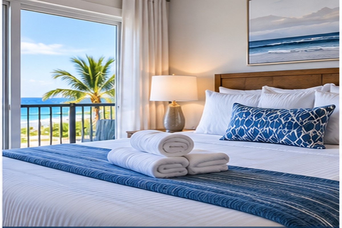 Guest-ready vacation rental bedroom with fresh linens